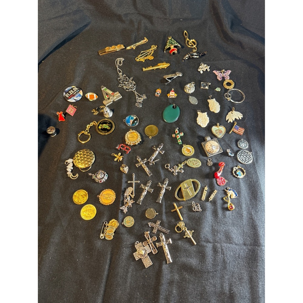 Assorted Charms Collection Crosses Butterflies Co… - image 1